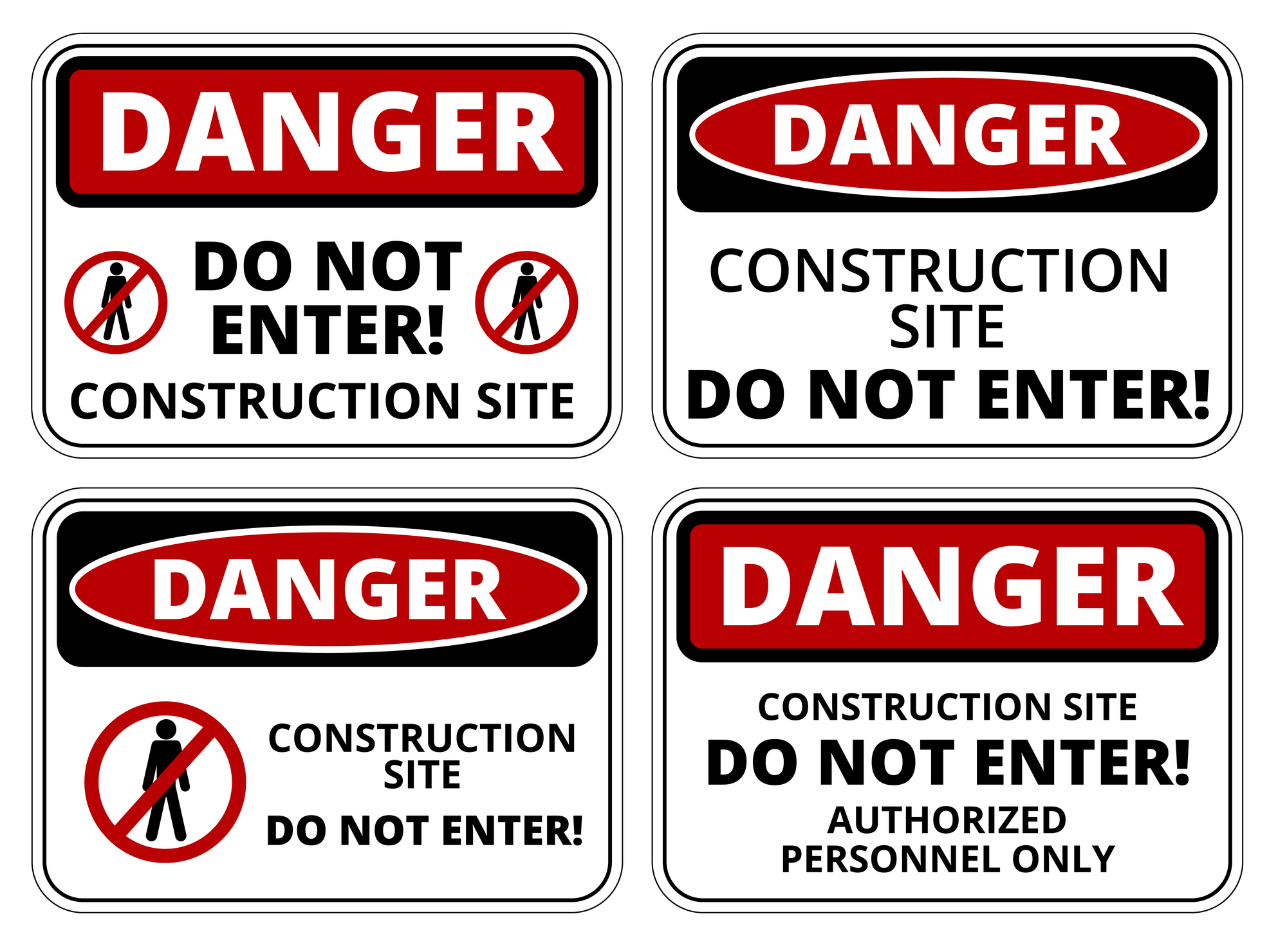 building site construction signs