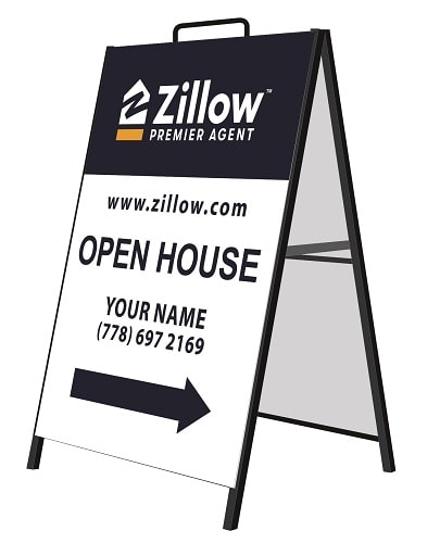 Zillow Premier signs - Quarter Cheaper Signs in Vancouver